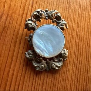 Vintage Gold and Mother of Pearl Brooch